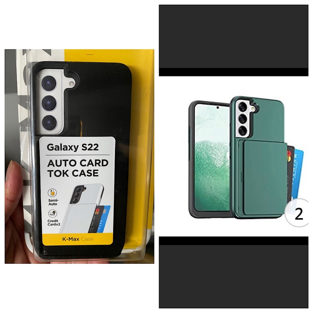 Samsung Galaxy S22, [Card Holder] [Shock-Resistant] Soft TPU (Color Black)